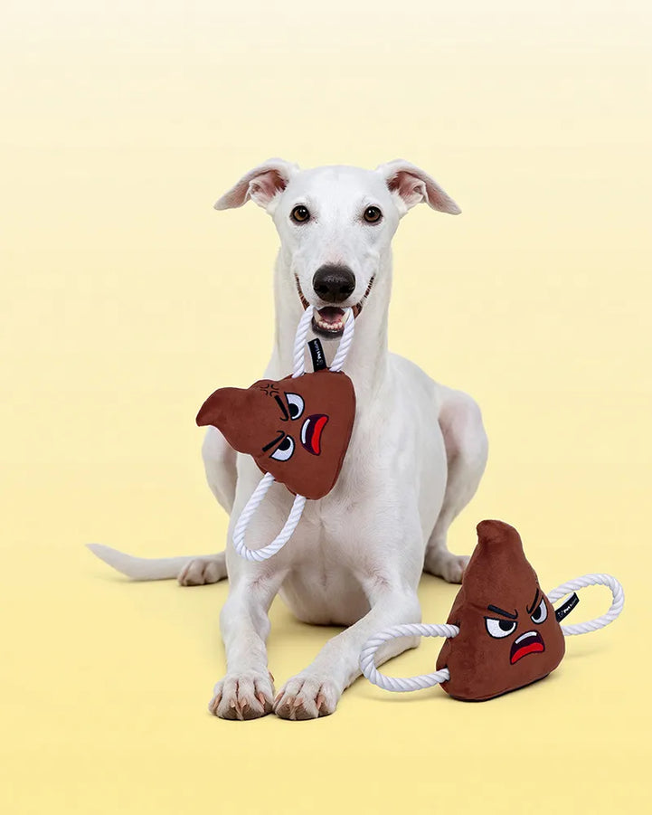 🔥New Arrivals🔥Poopy Face Squeaky Tug & Rope Dog Toy